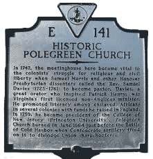 Polegreen Church historical sign